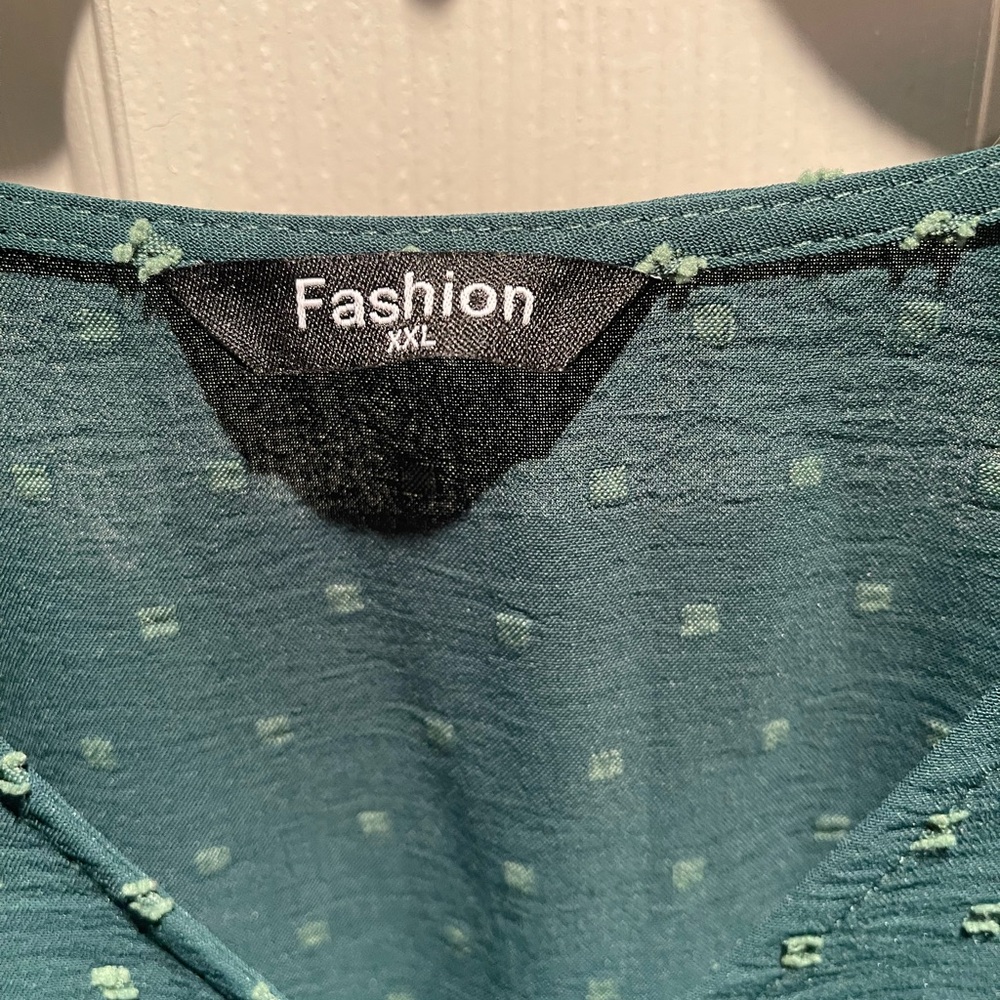 Dark Green Polka Dot Dress XXL Tea length - Picture 3 of 11